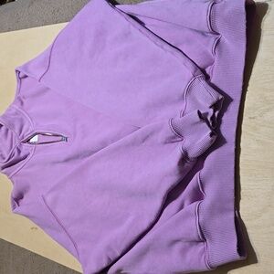 T29 NEW Aerie Women's Lavender Quarter-Zip Sweatshirt Sz Sm Oversized Pockets